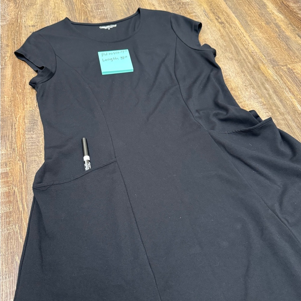 Coldwater Creek Black Pocket Knit Dress Size M Casual Minimalist - Picture 6 of 13